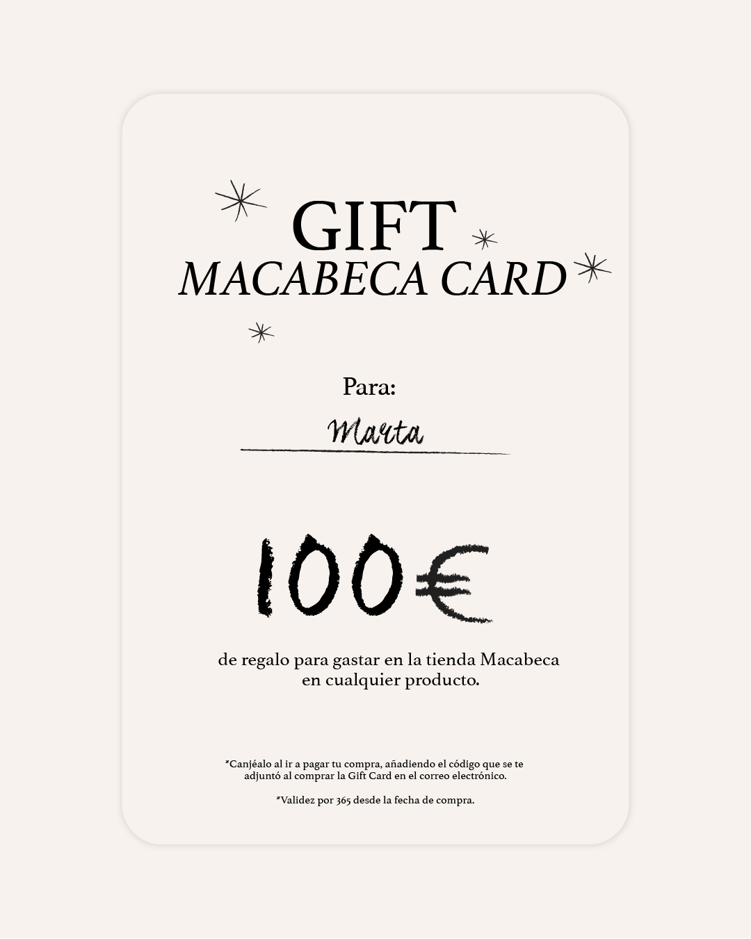 TARJETAS DE REGALO
