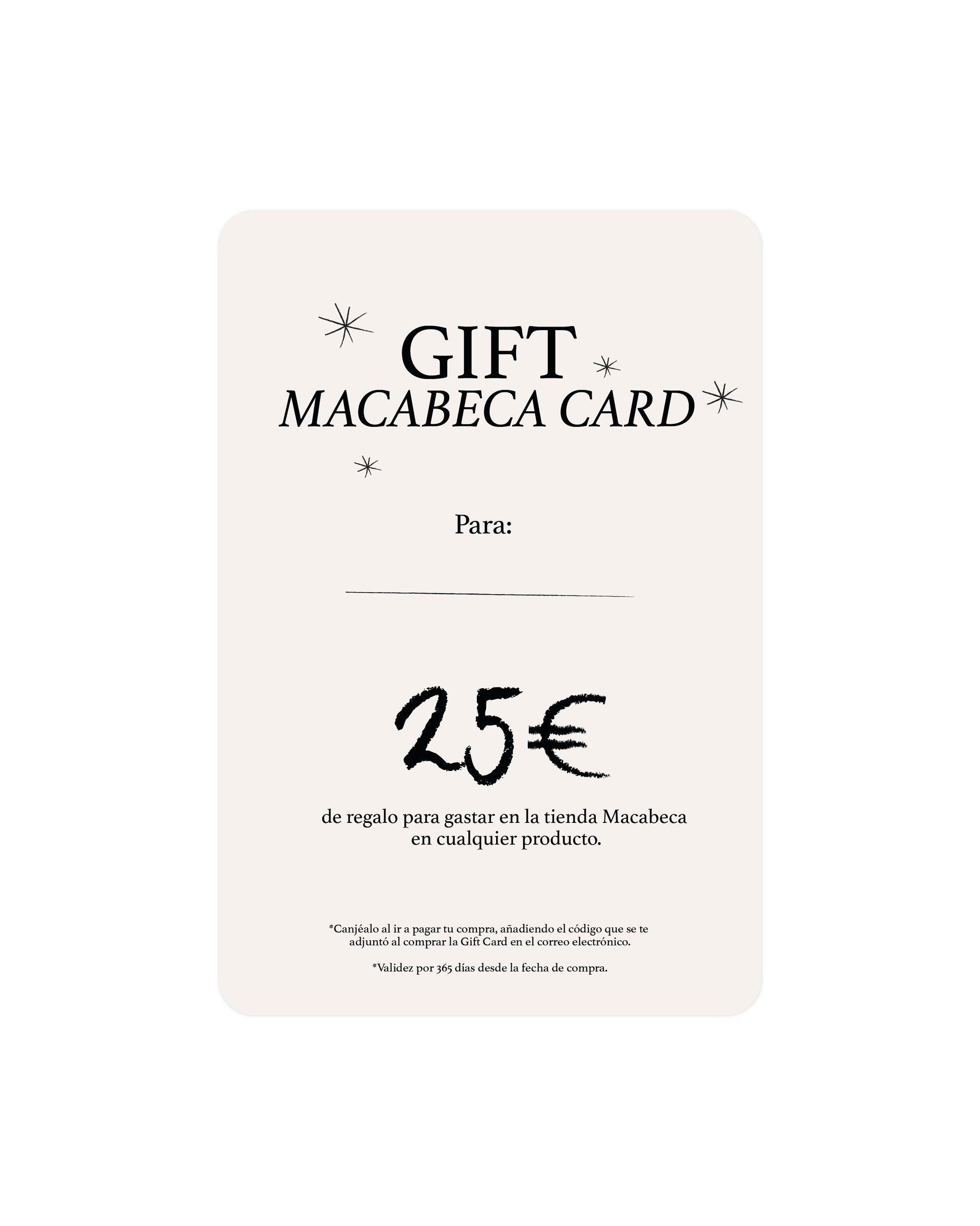 Tarjeta regalo 25€