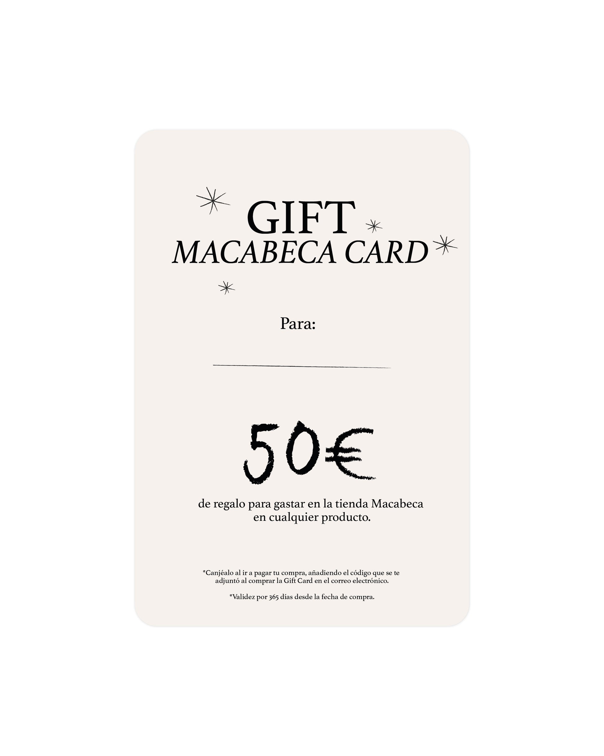 Tarjeta regalo 50€