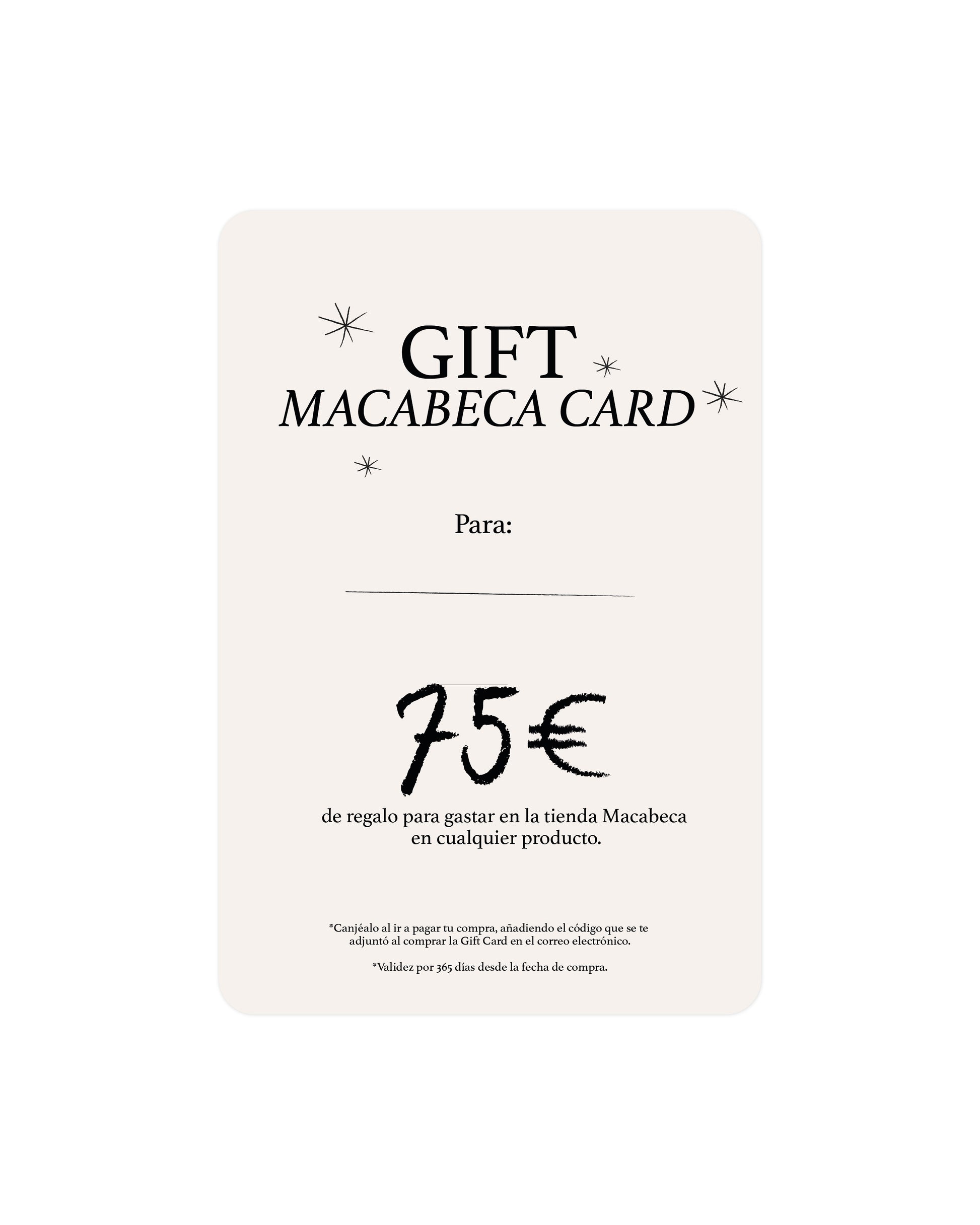 Tarjeta regalo 75€