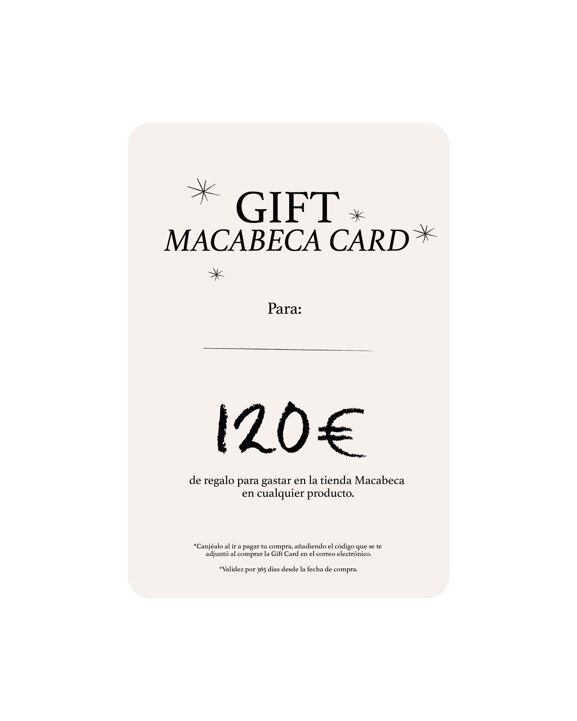 Tarjeta regalo 120€