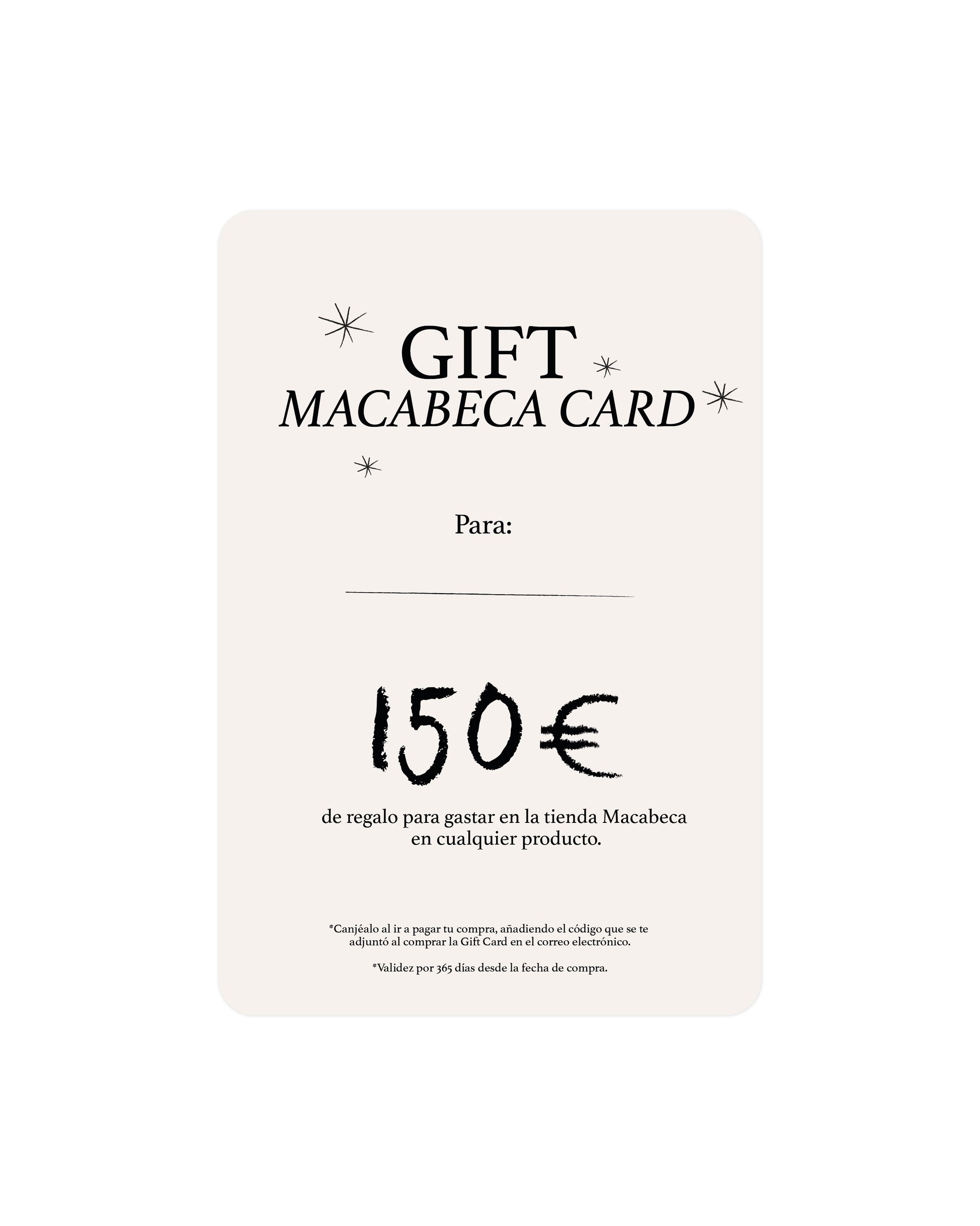 Tarjeta regalo 150€