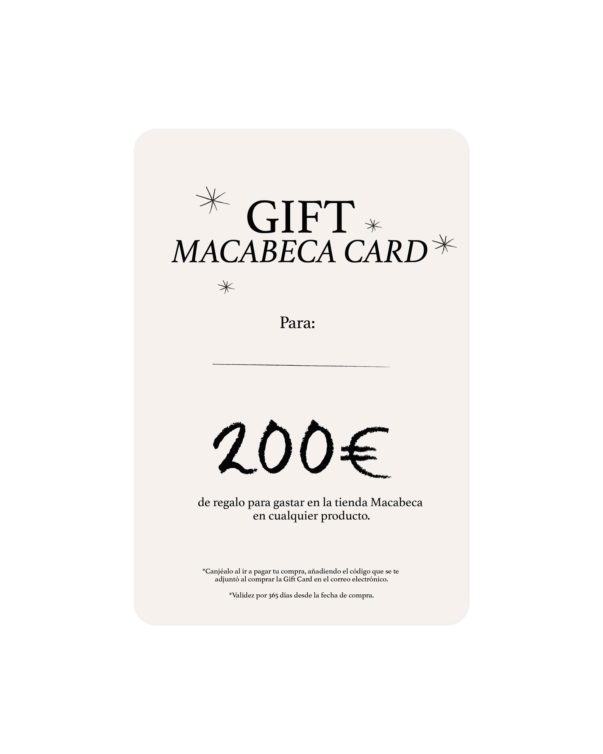 Tarjeta regalo 200€