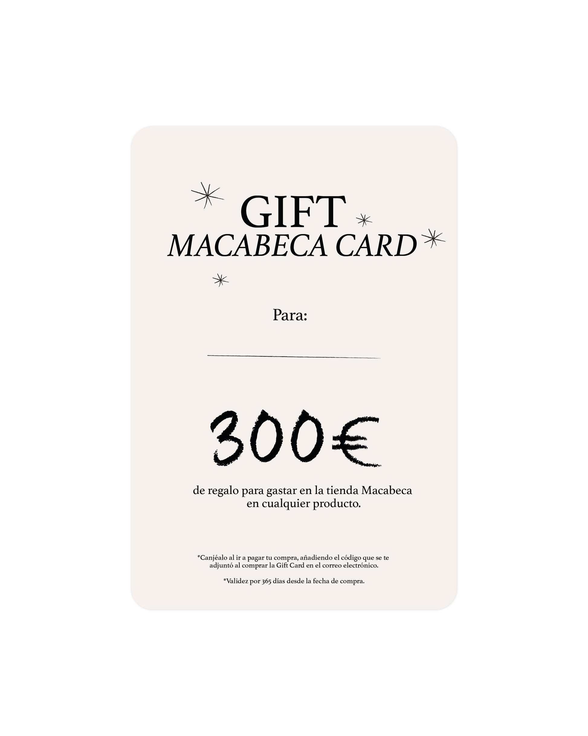 Tarjeta regalo 300€